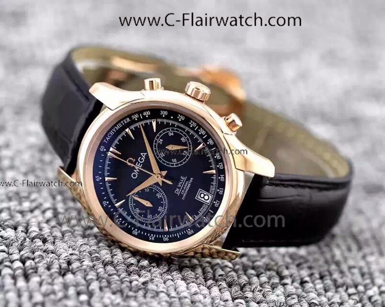 NEW De Ville Omega Replica Mens Watch Black Face